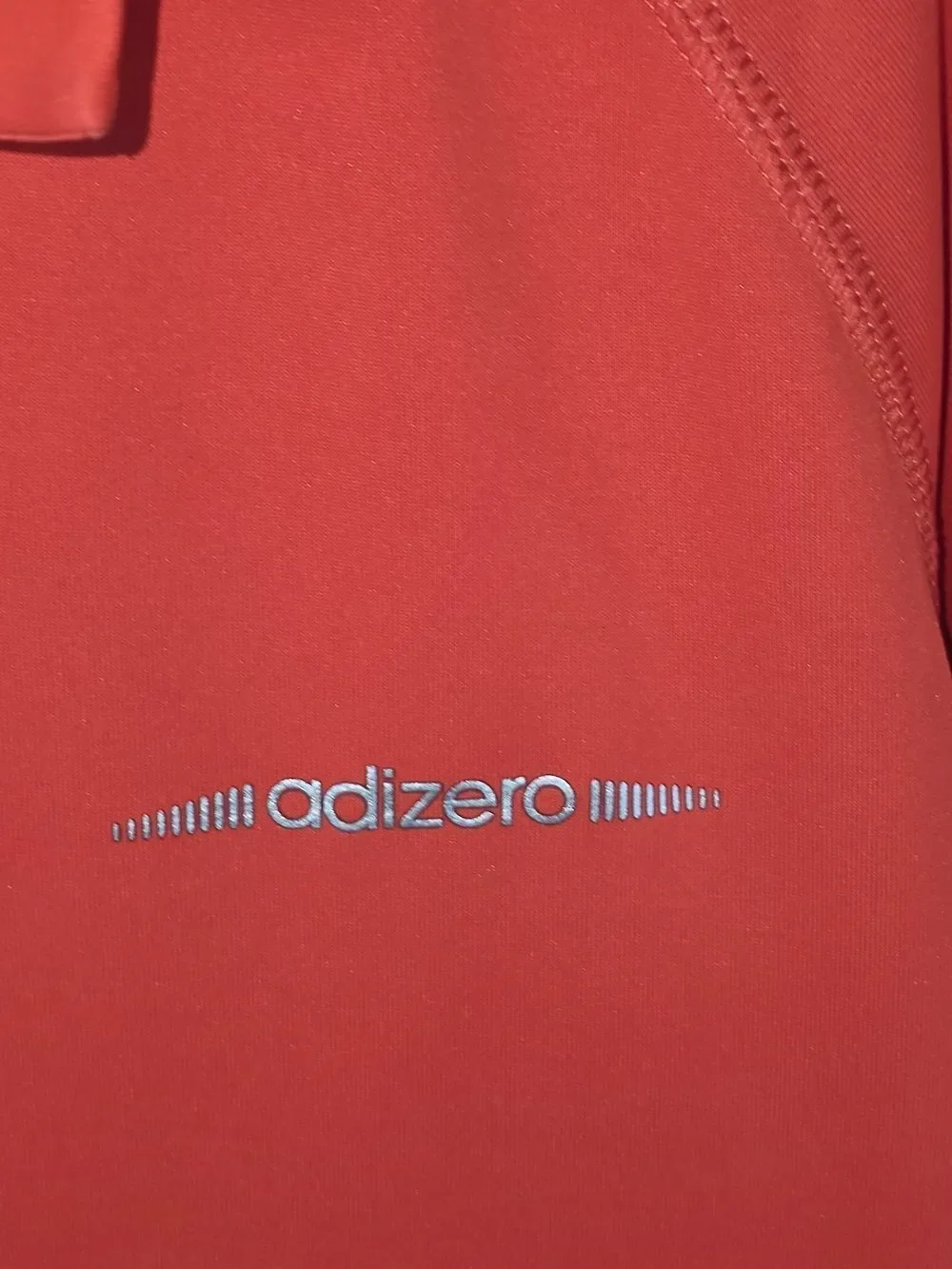adidas Men’s Orange adizero Polo with Graphic Side Panels, Size XL